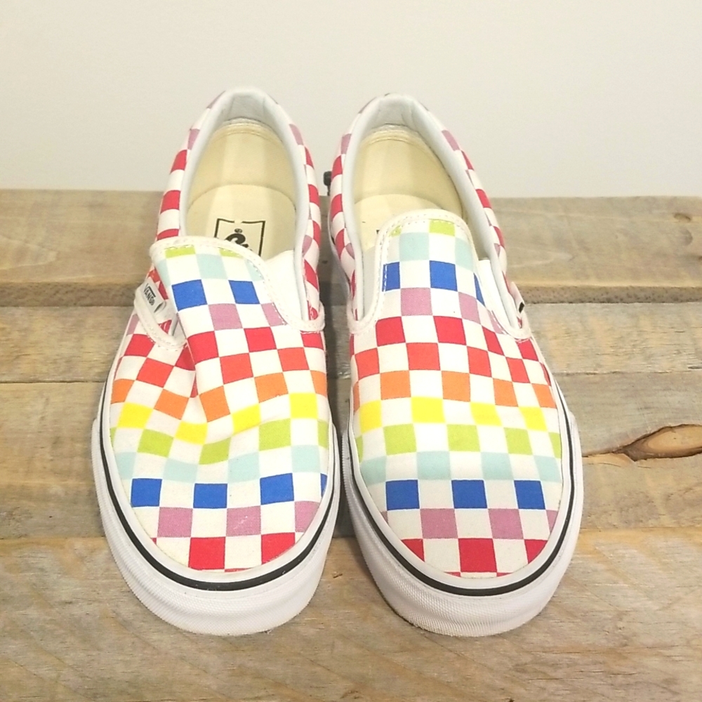 Checkered multicolored Van's size 8 slipon